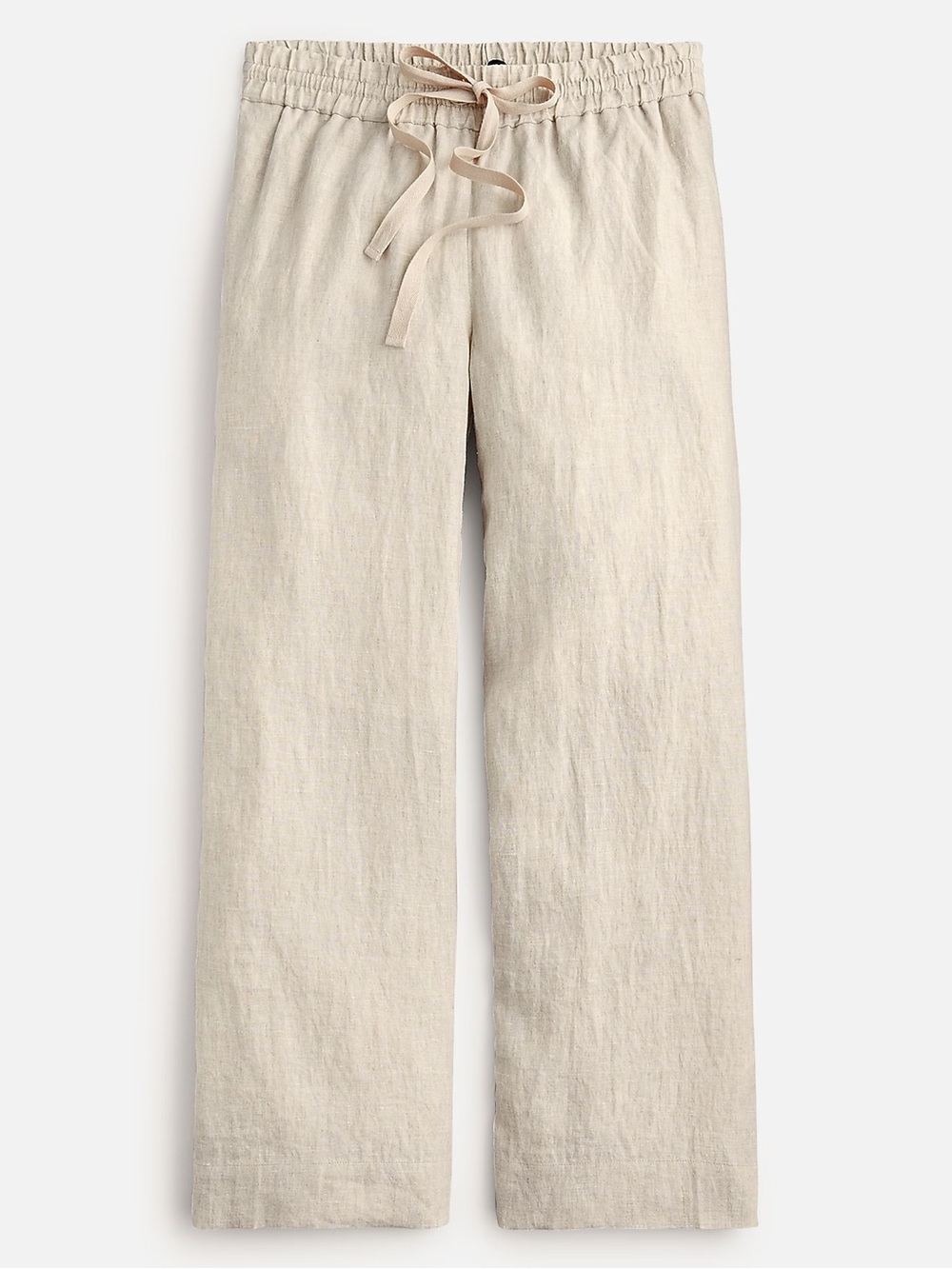 J Crew  Wide-leg seaside Linen pant Drawstring Wide-Leg Pants Flax Tan Oatmeal